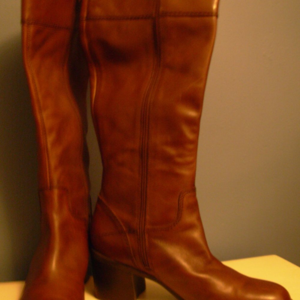 Franco Sarto Brown Knee High Leather Riding Boots